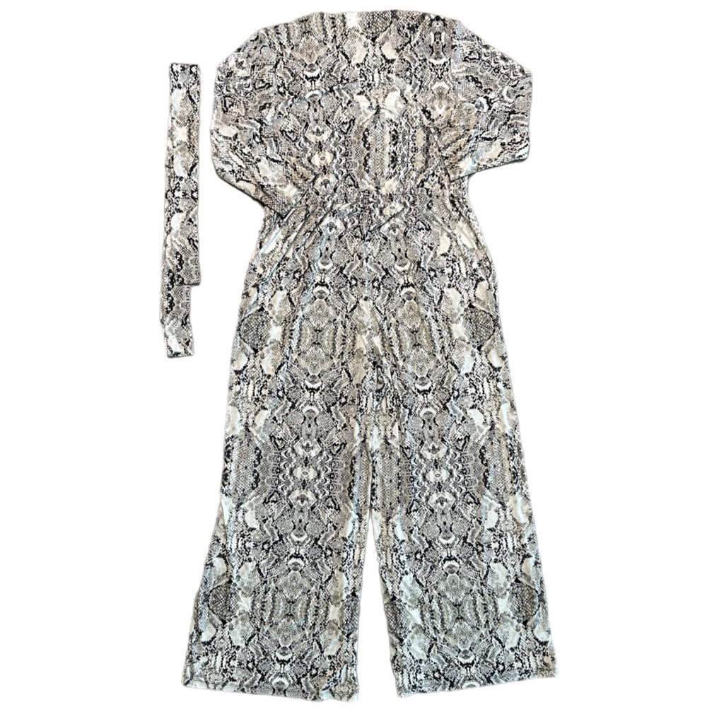 INC International Concepts Snake-Print Top in Black, Ivory White and White - Picture 5 of 6